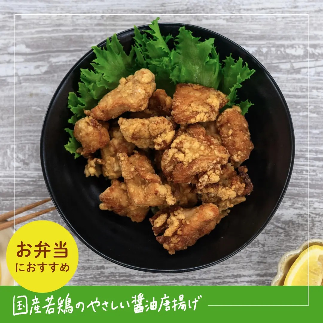 国産若鶏のやさしい醤油唐揚げ